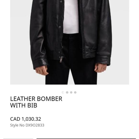 DKNY men's leather bomber jacket - Picture 2 of 2